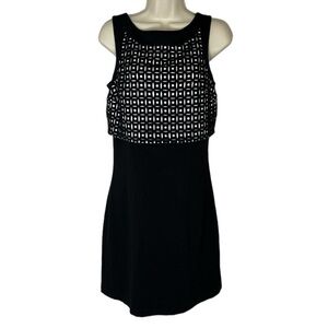 Laundry black and white sleeveless dress with back zipper size 4